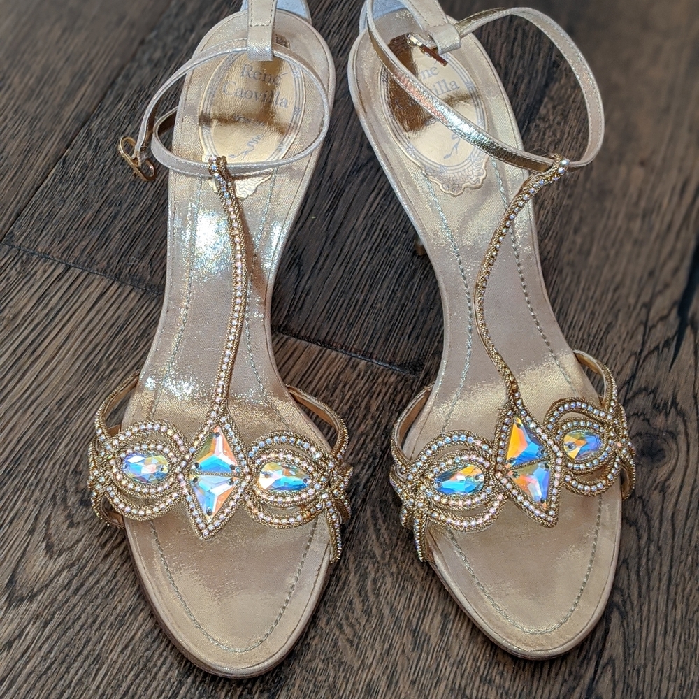 Rene Caovilla gold heels - Picture 4 of 4